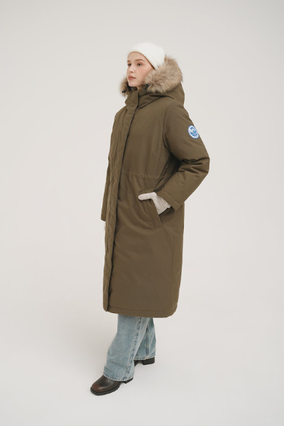 Пальто пуховое Хелен Top Arctic Goose (Женский; 46; Олива без*Меха)